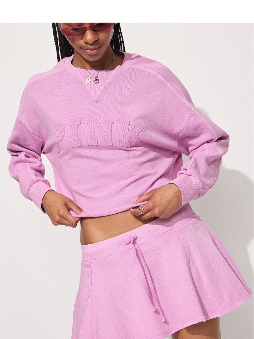 Campus terry raw cut crew sweatshirt